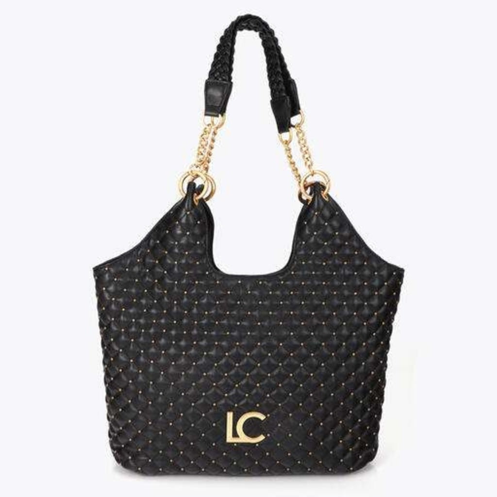 LOLA CASADEMUNT PADDED SHOPPER WITH MINI STUDS en color NEGRO (4)