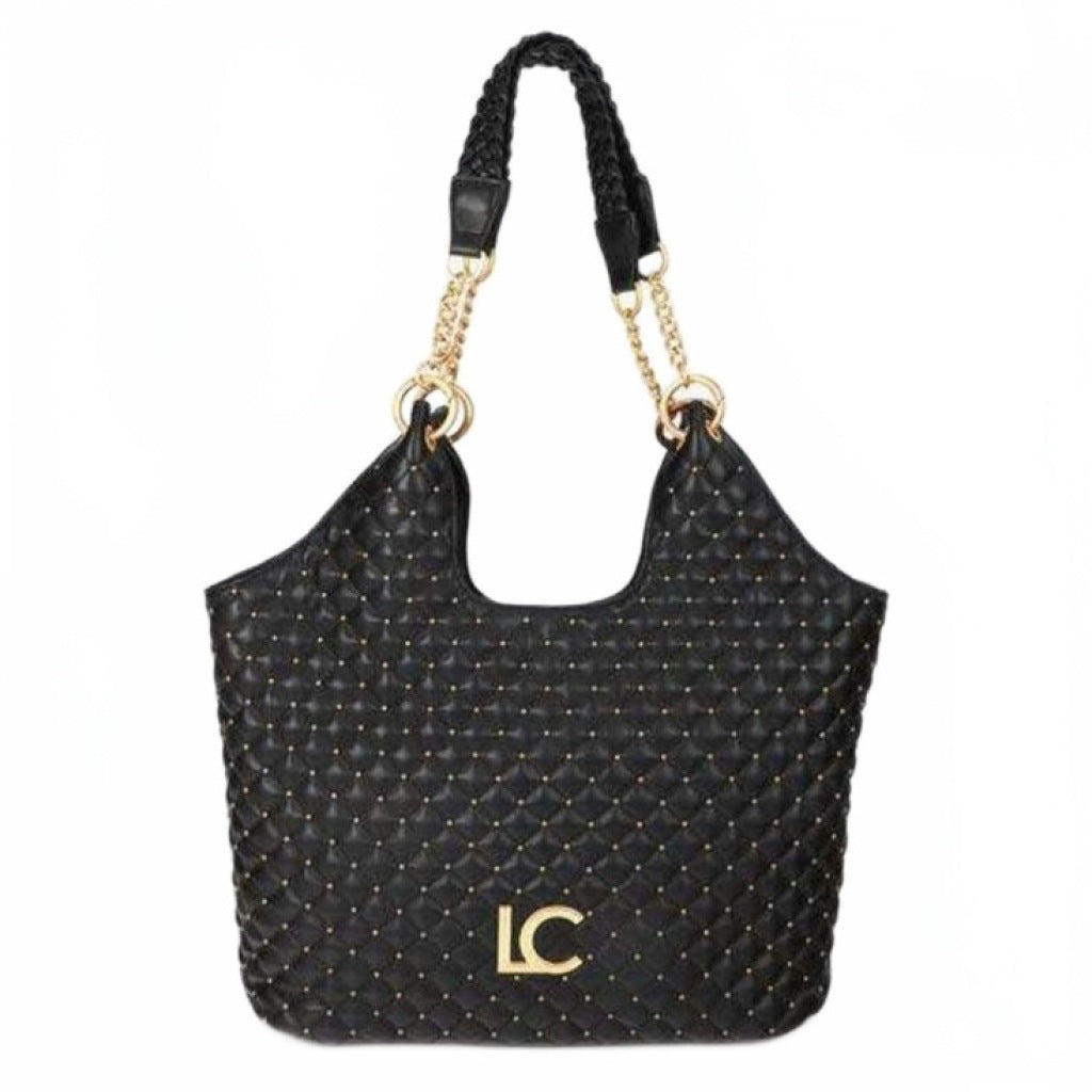 LOLA CASADEMUNT PADDED SHOPPER WITH MINI STUDS en color NEGRO (5)