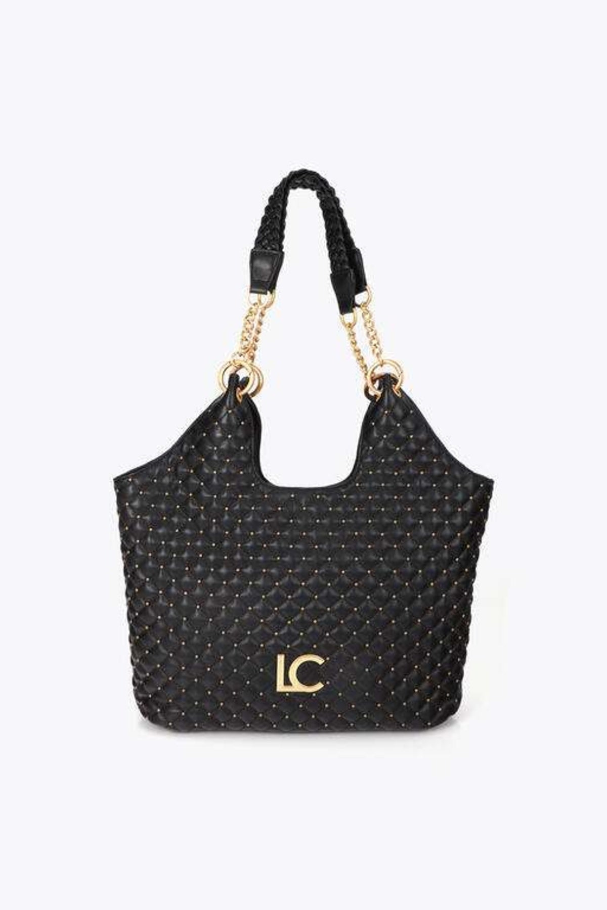 LOLA CASADEMUNT PADDED SHOPPER WITH MINI STUDS en color NEGRO (2)