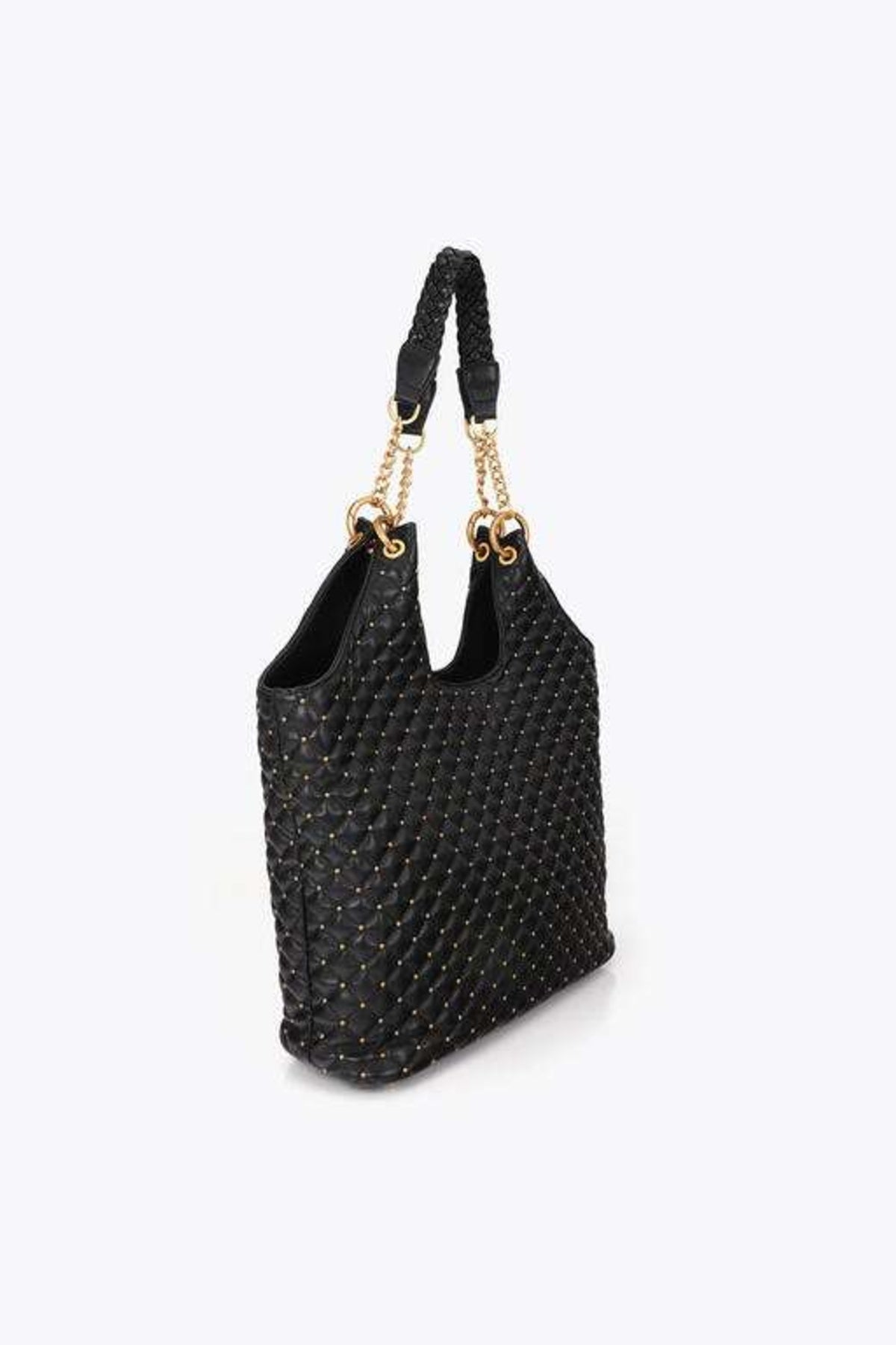 LOLA CASADEMUNT PADDED SHOPPER WITH MINI STUDS en color NEGRO (3)