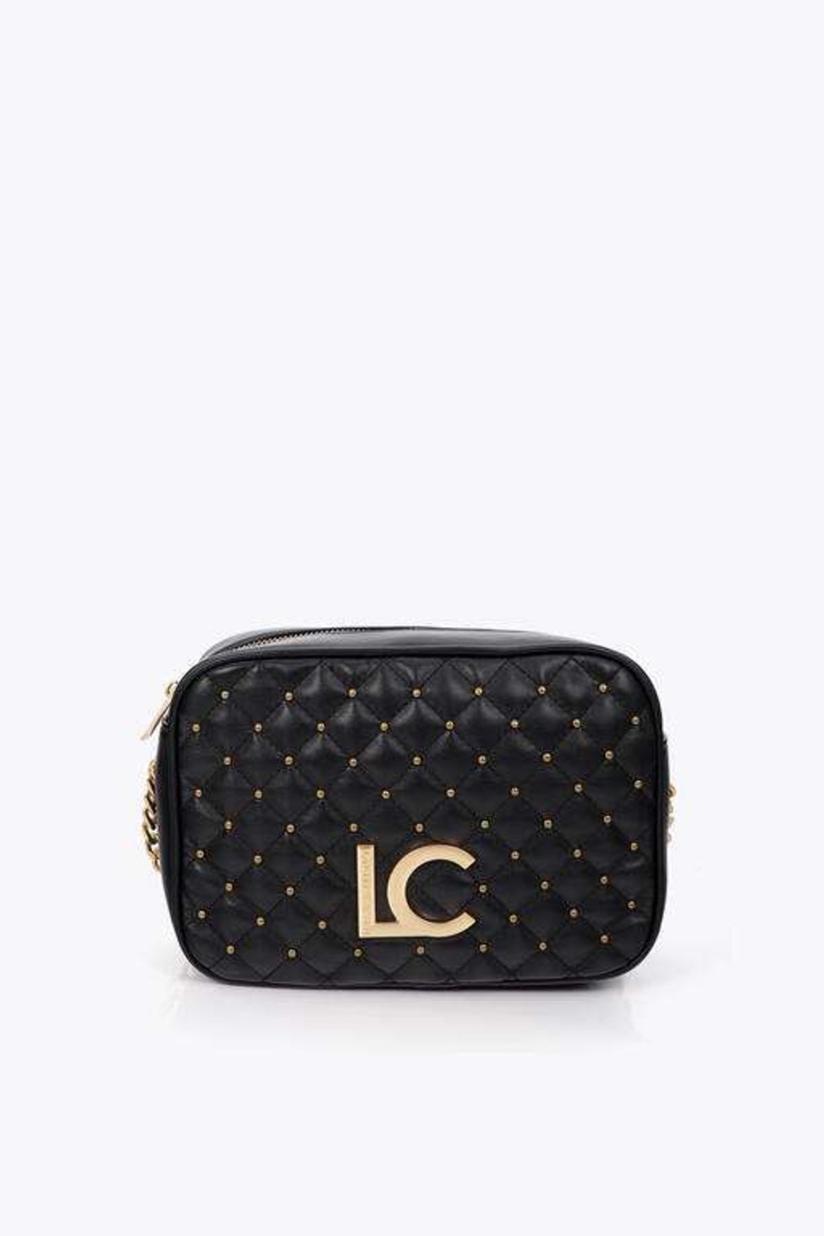 LOLA CASADEMUNT PADDED SHOULDER BAG WITH MINI STUDS en color NEGRO (6)