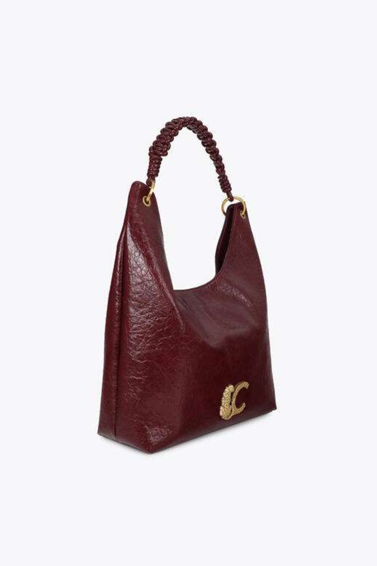 LOLA CASADEMUNT SHOPPER WITH BRAIDED HANDLE DETAIL en color BURDEOS (2)
