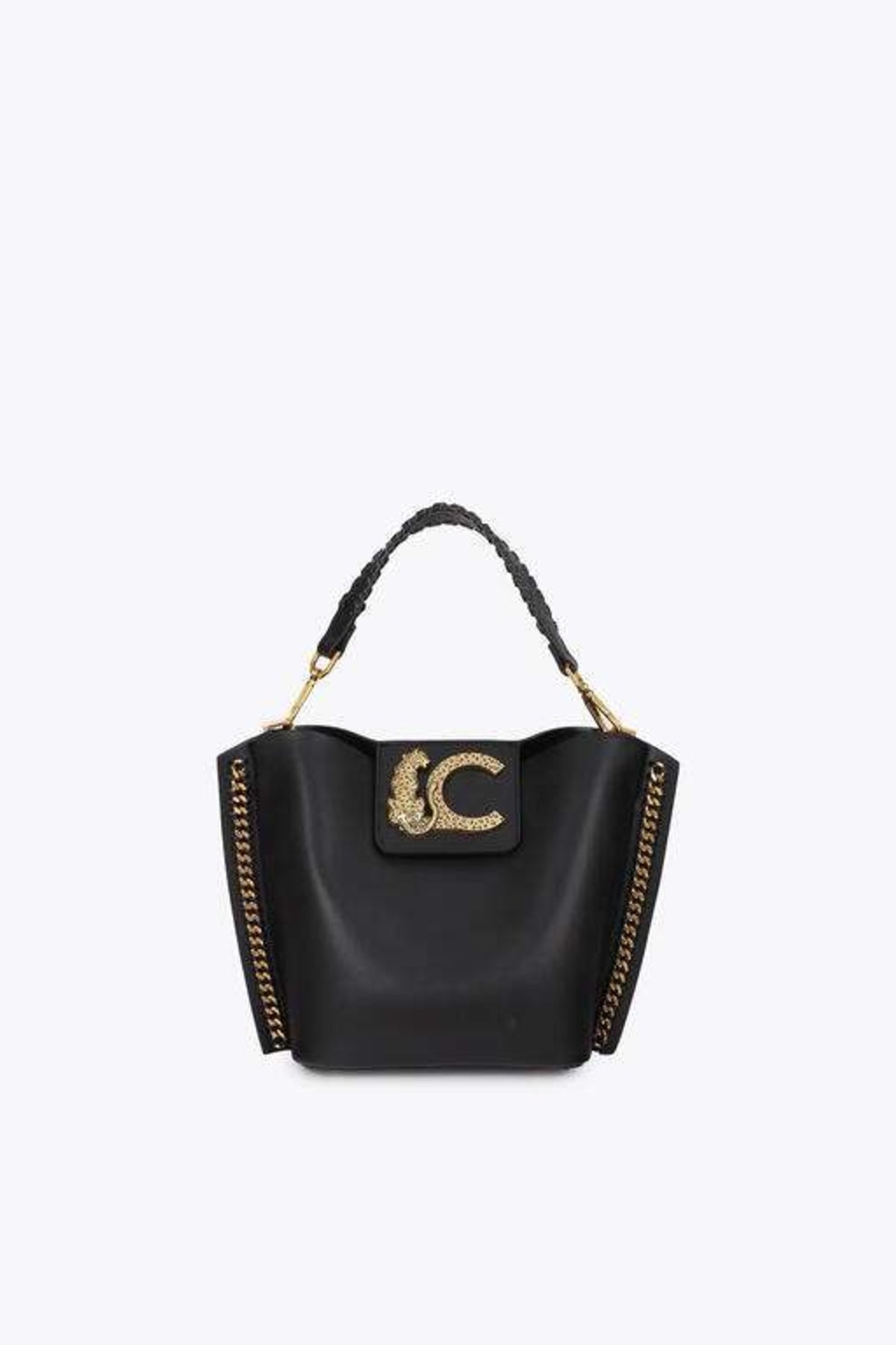 LOLA CASADEMUNT CROSSBODY BAG WITH CHAIN DETAIL AND LEOP en color NEGRO (4)