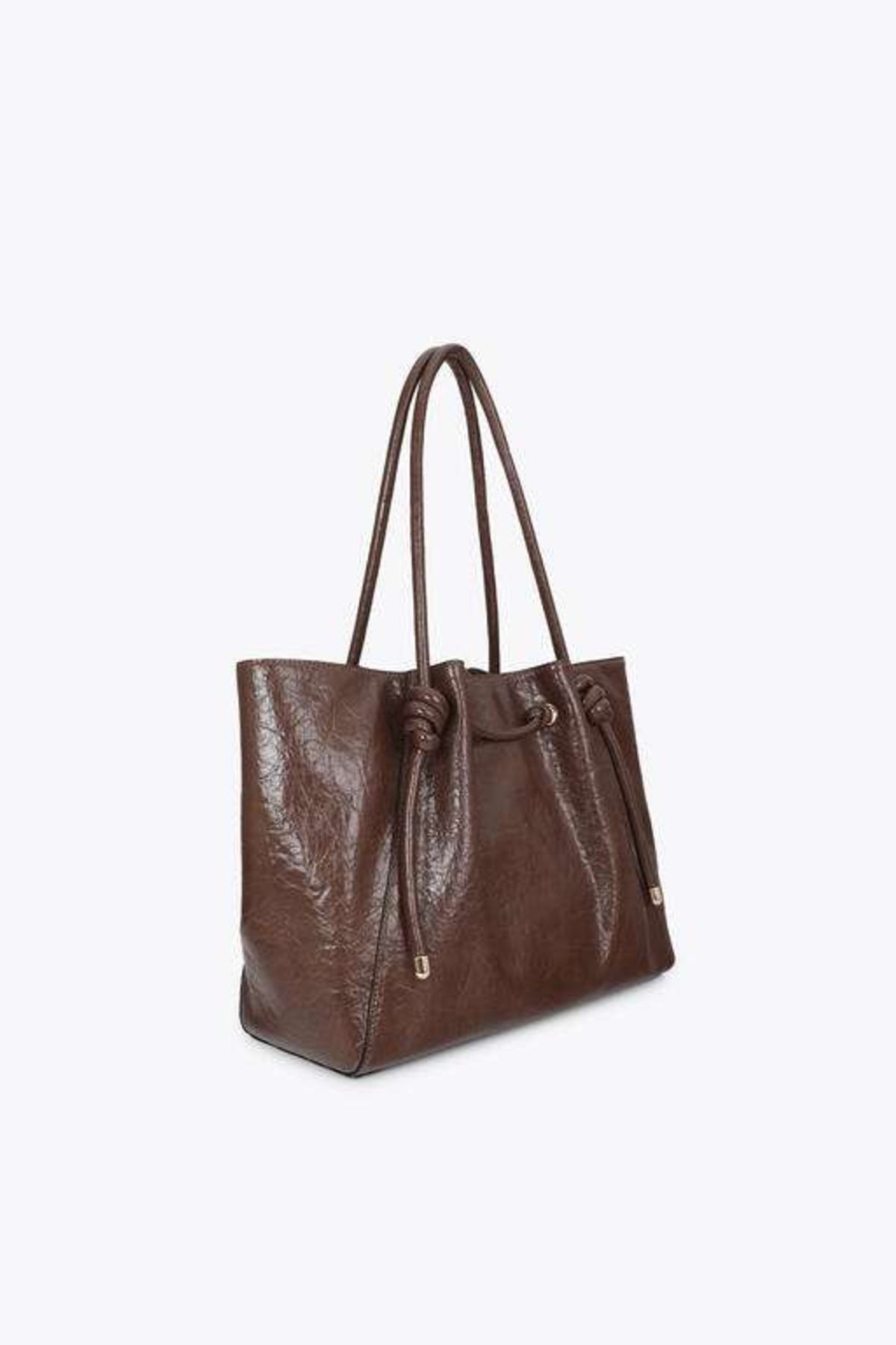LOLA CASADEMUNT SHOPPER WITH METAL TUBE DETAIL WITH DIE- en color MARRON (2)