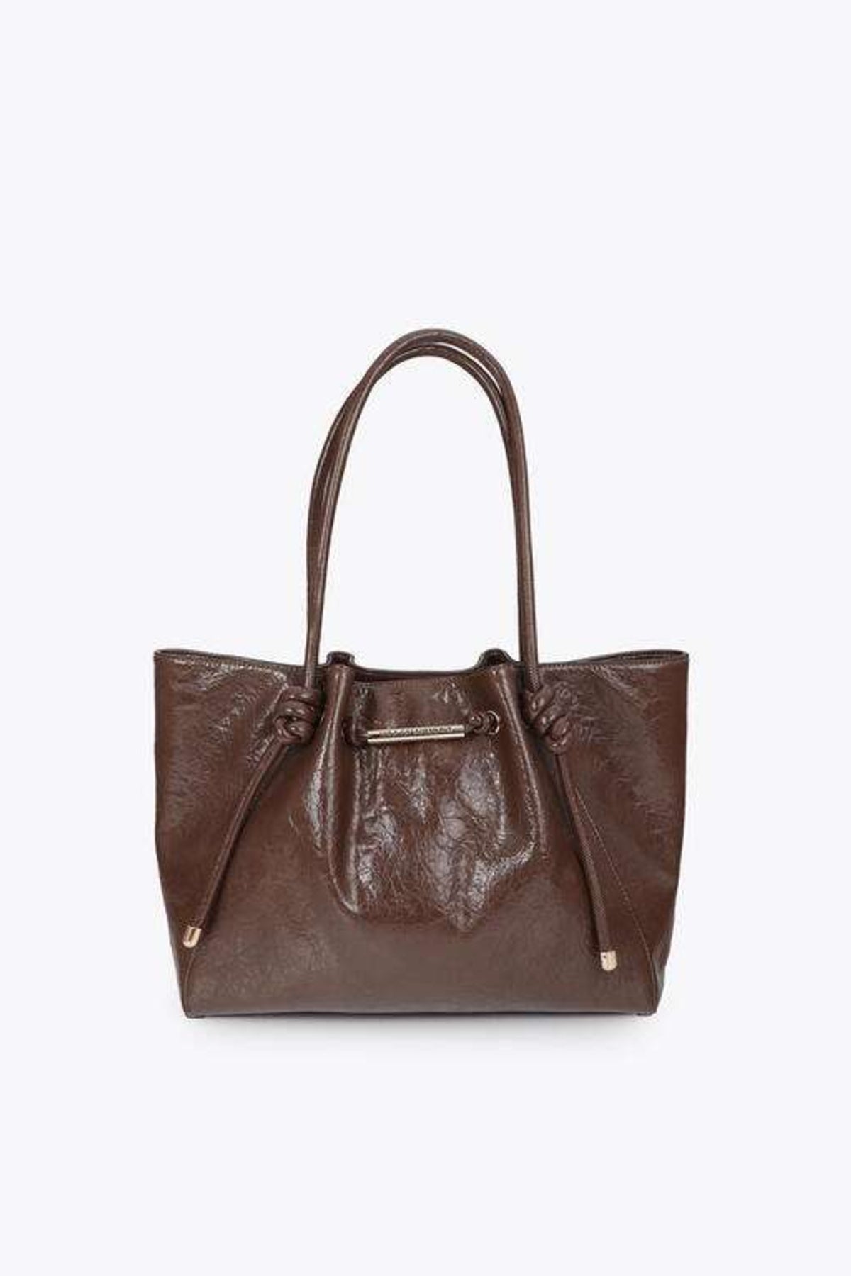LOLA CASADEMUNT SHOPPER WITH METAL TUBE DETAIL WITH DIE- en color MARRON (4)