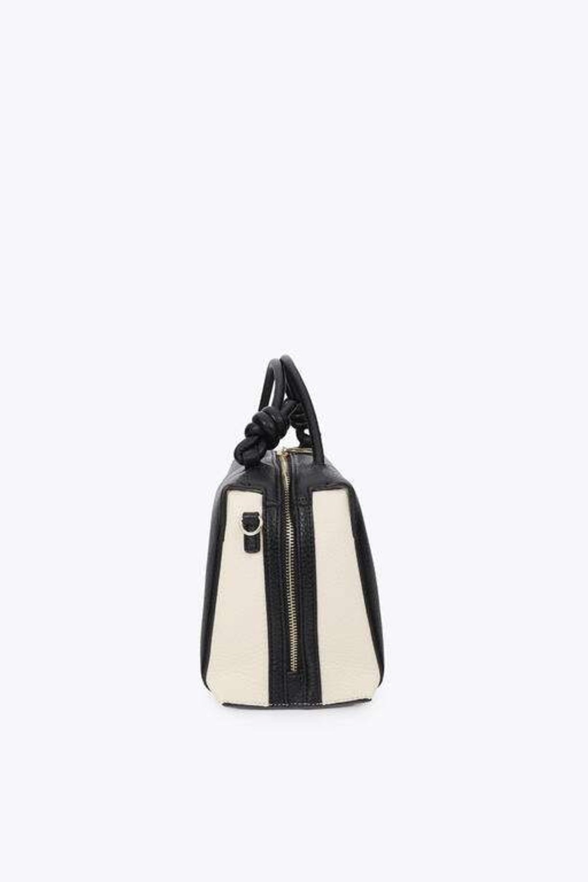 LOLA CASADEMUNT TWO-TONE LEATHER-EFFECT BOWLING en color NEGRO (4)