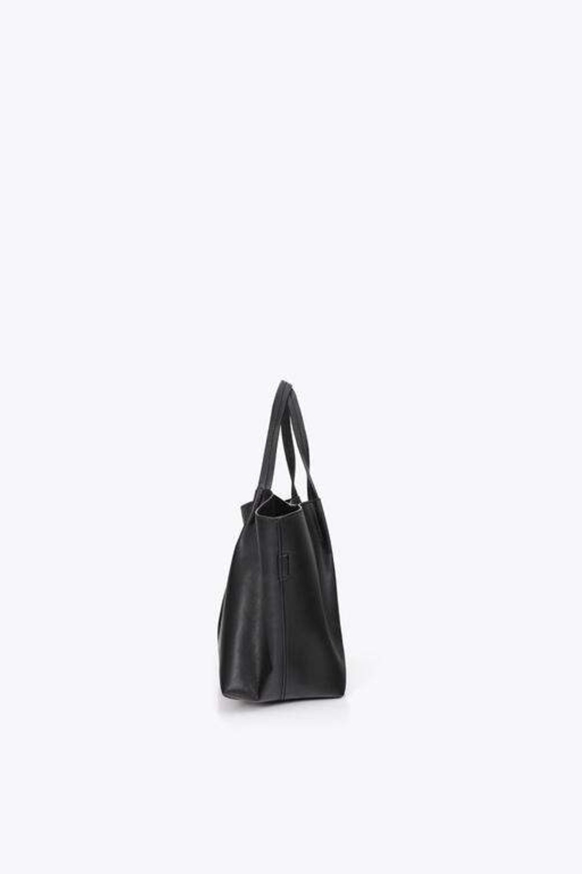 LOLA CASADEMUNT LEATHER-EFFECT SHOULDER BAG WITH DOUBLE en color NEGRO (3)