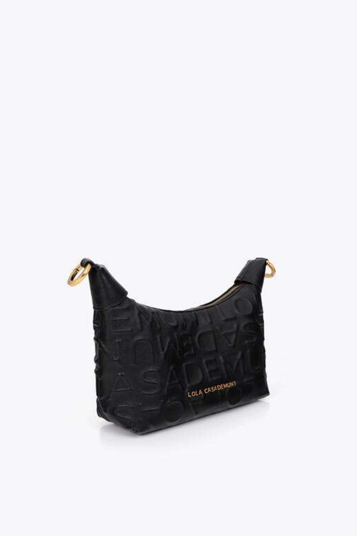 LOLA CASADEMUNT LEATHER EFFECT SHOULDER BAG WITH EMBOSSE en color NEGRO (4)