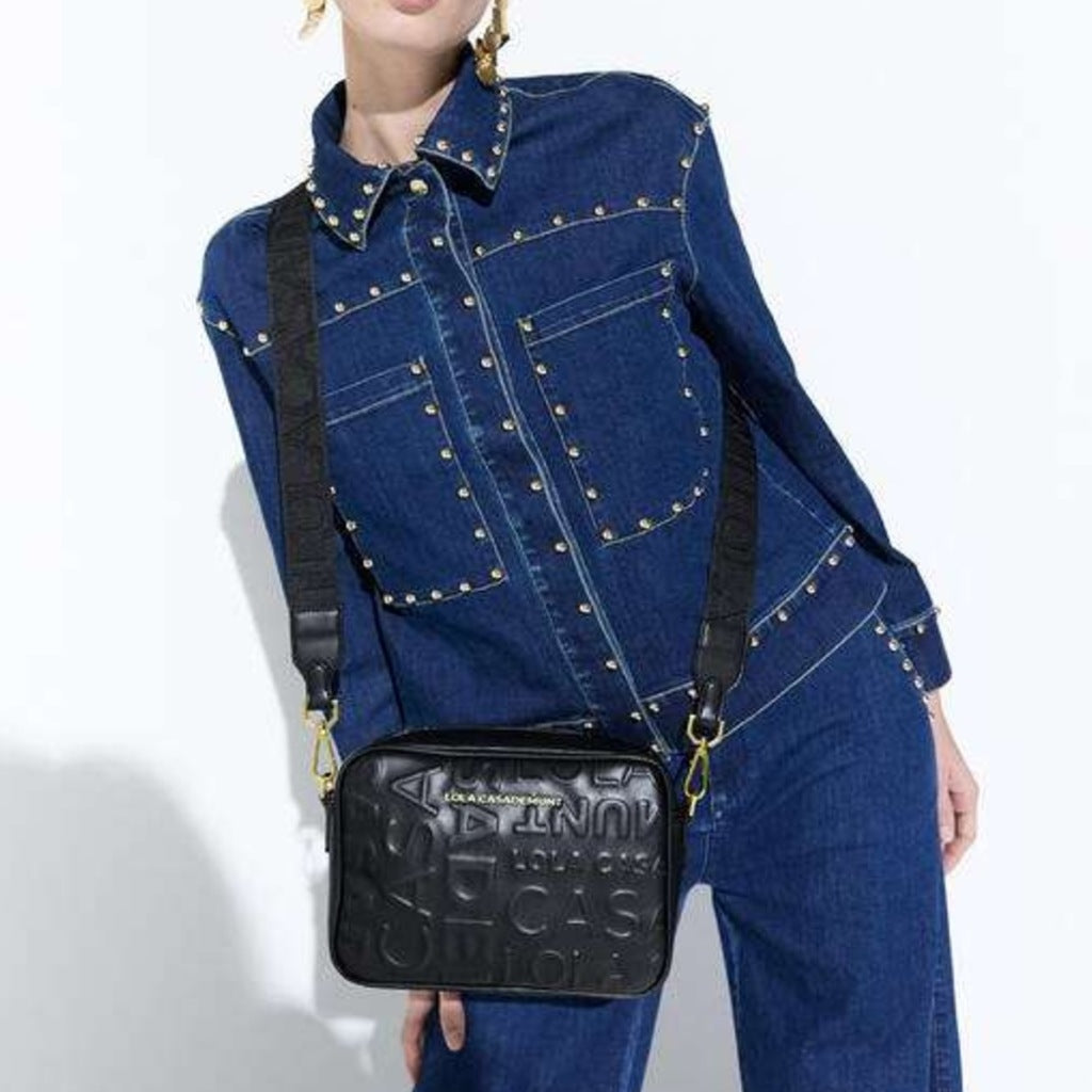 LOLA CASADEMUNT BASIC SHOULDER BAG en color NEGRO (7)