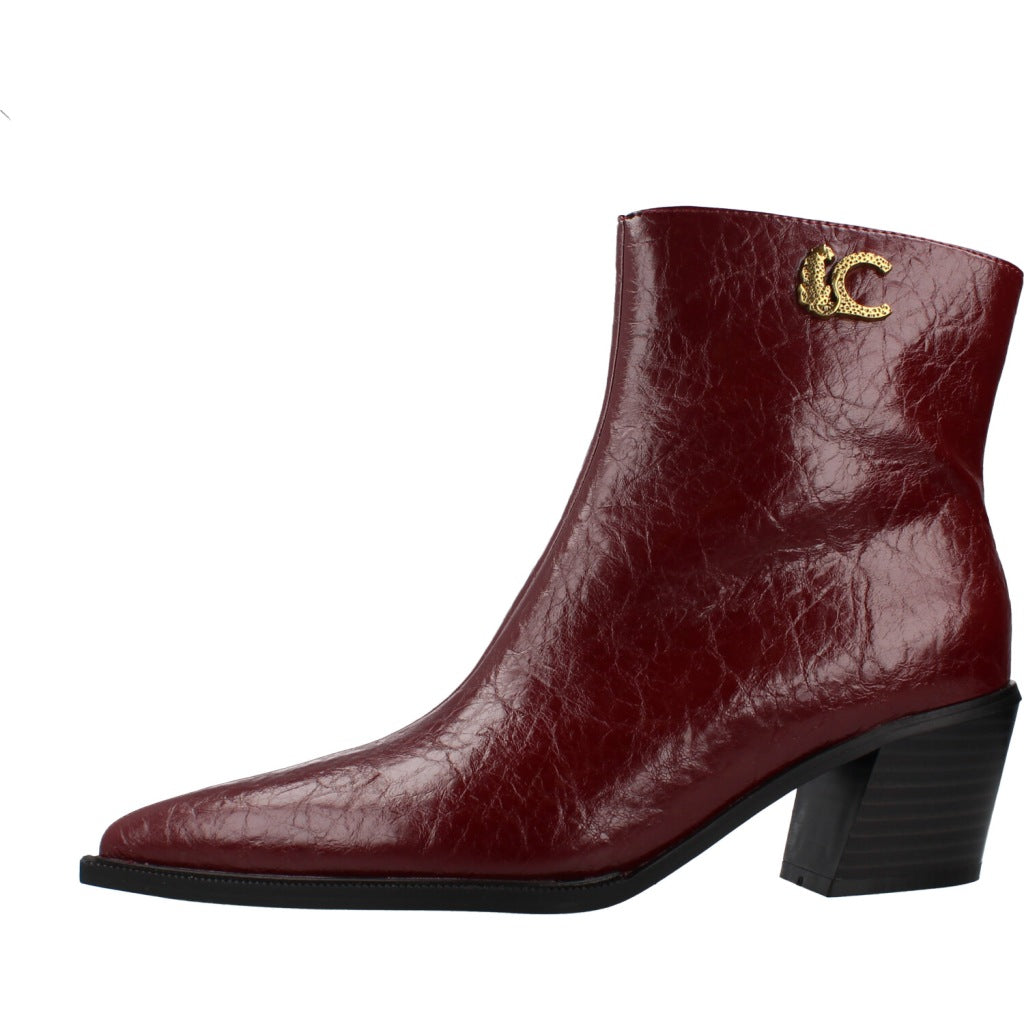 LOLA CASADEMUNT LC TEXTURED LEOPARD LEATHER EFFECT ANKLE en color BURDEOS (2)