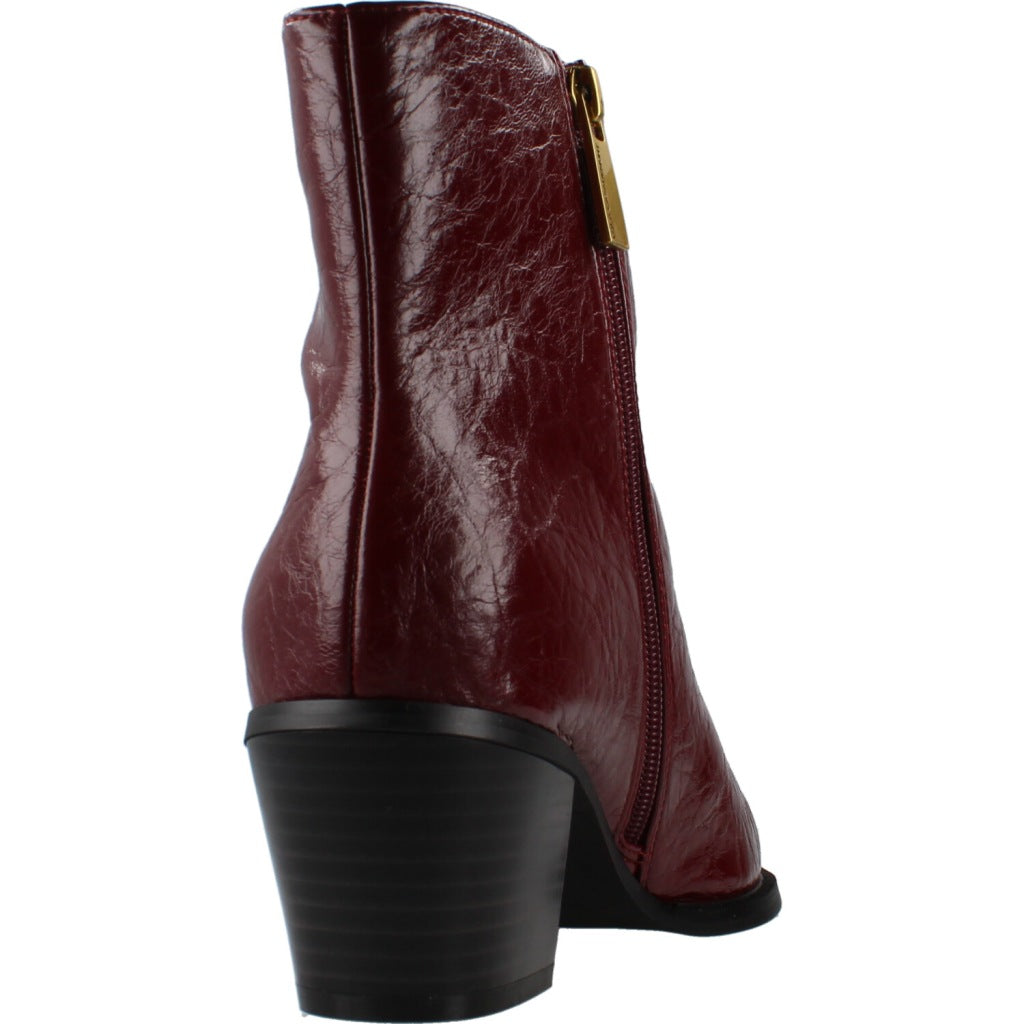 LOLA CASADEMUNT LC TEXTURED LEOPARD LEATHER EFFECT ANKLE en color BURDEOS (3)