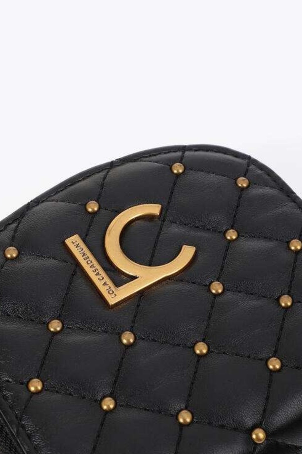 LOLA CASADEMUNT PADDED FAUX LEATHER COIN PURSE WITH MINI en color NEGRO (5)