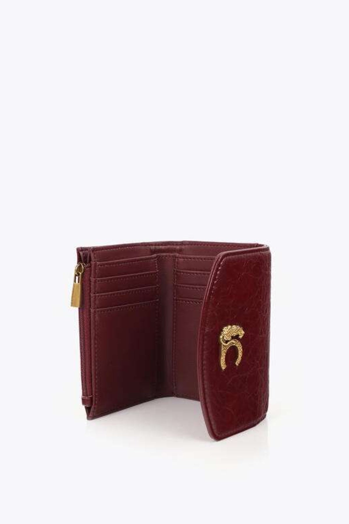 LOLA CASADEMUNT CROCODILE EFFECT COIN PURSE en color BURDEOS (4)
