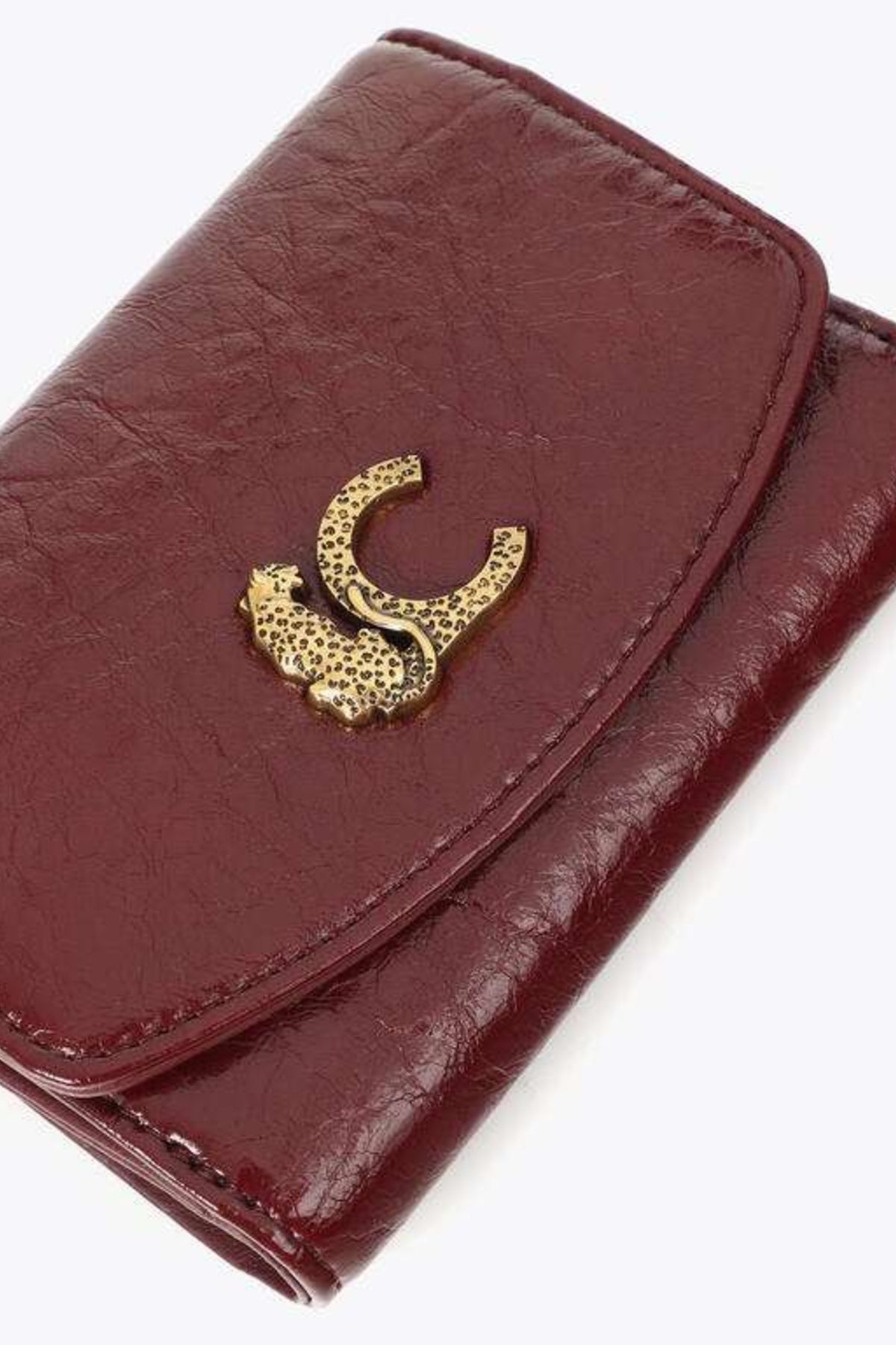 LOLA CASADEMUNT CROCODILE EFFECT COIN PURSE en color BURDEOS (5)