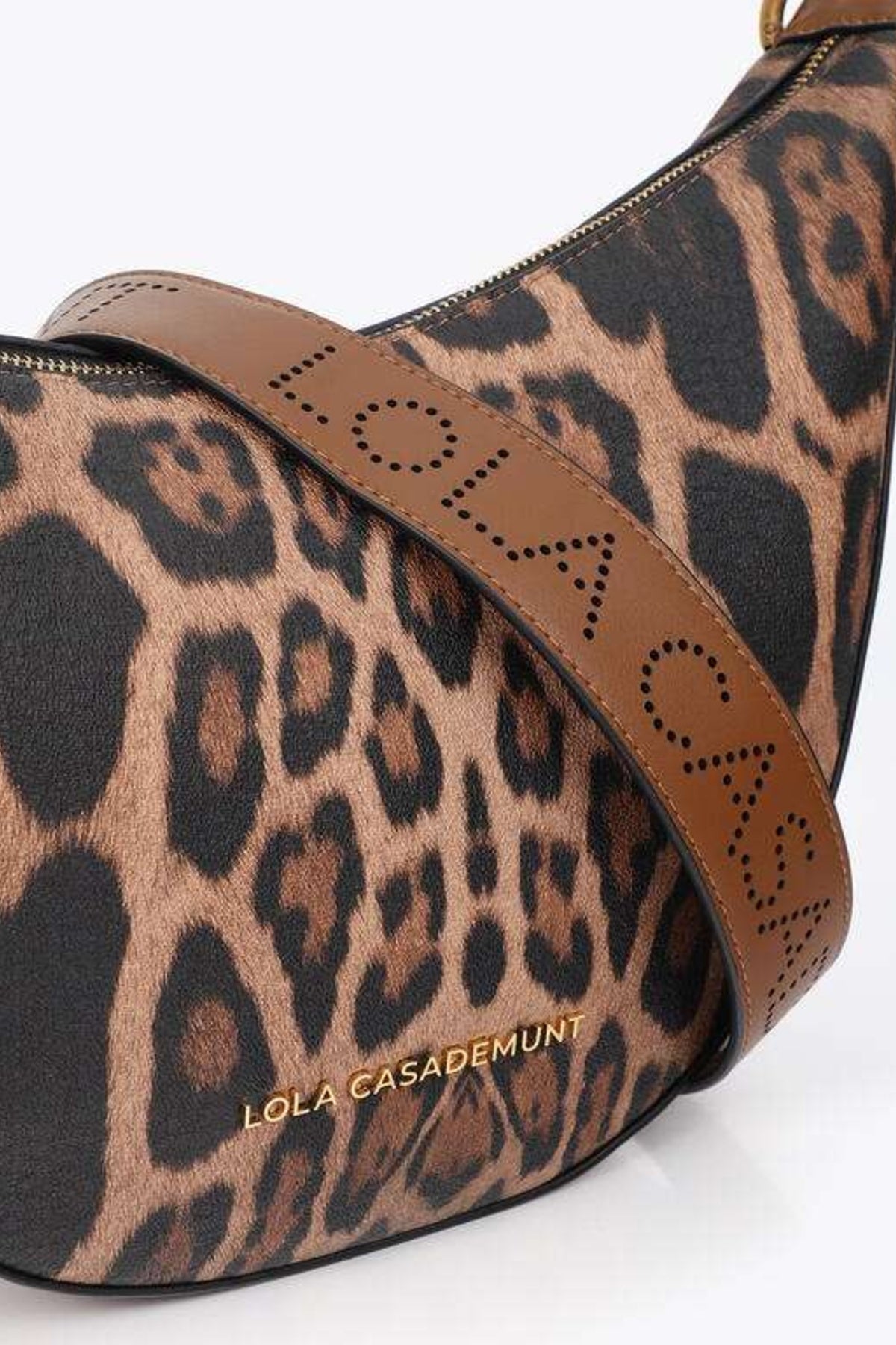 LOLA CASADEMUNT COMBINED SHOULDER BAG WITH LEATHER EFFEC en color ANIMAL PRINT (5)