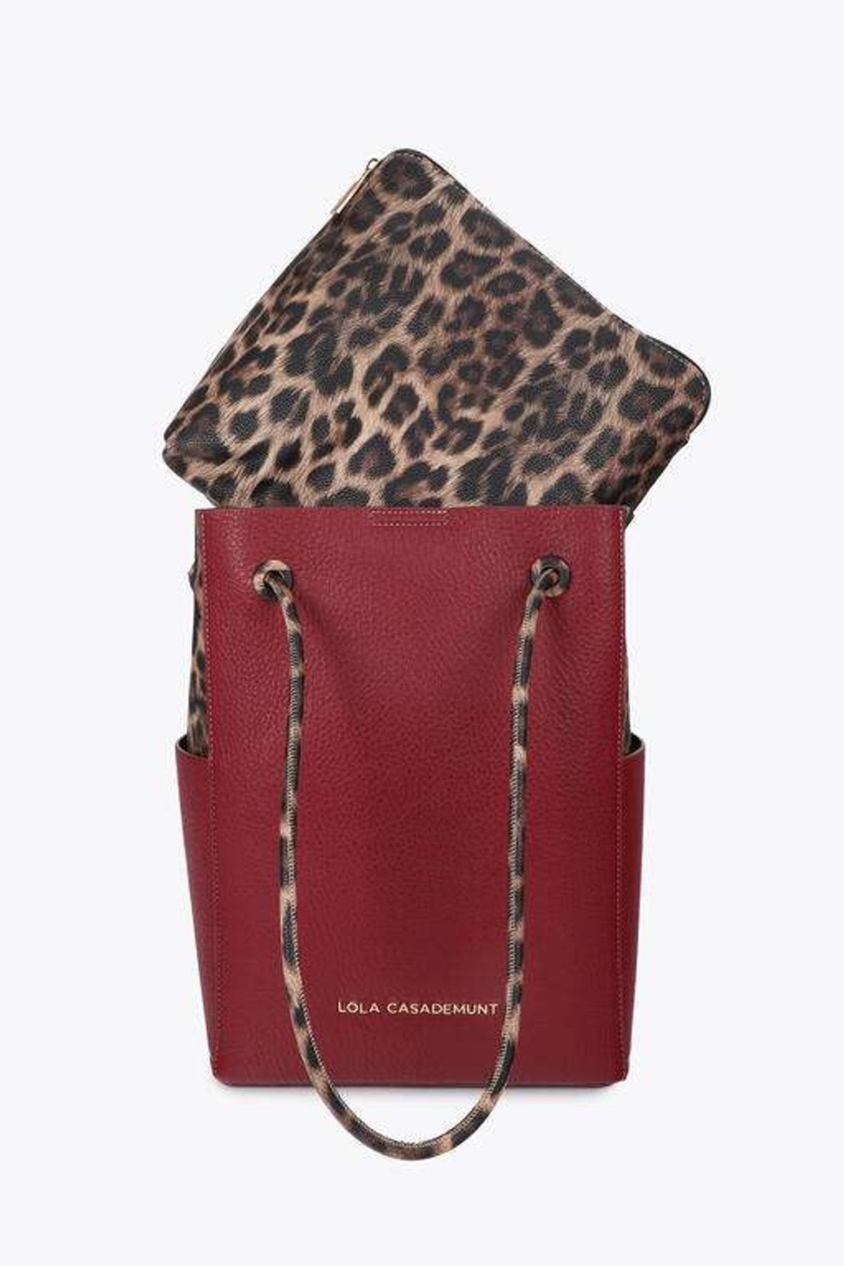 LOLA CASADEMUNT TRICOLOR SHOPPER en color ROJO (2)