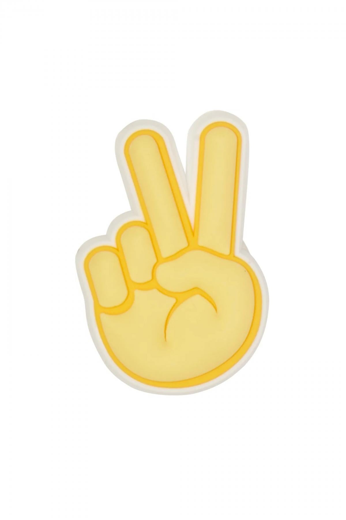 CROCS JIBBITS PEACE HAND SIGN en color AMARILLO (1)