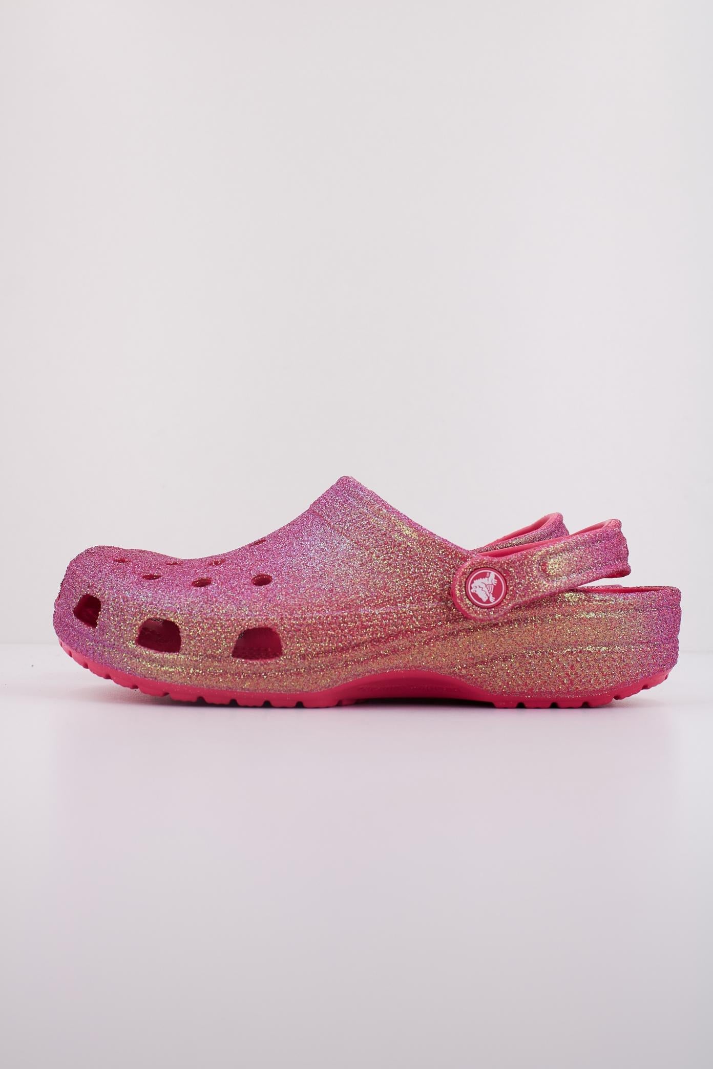 CROCS CLASSIC IRIDESCENT GLITTER en color ROSA (1)