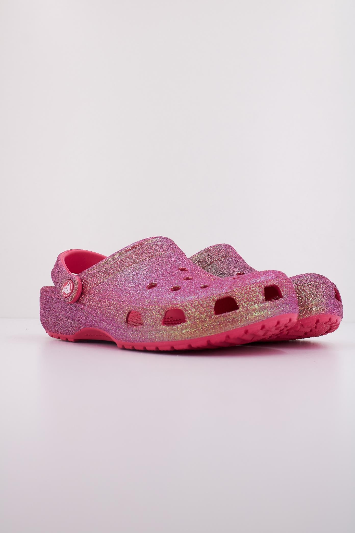CROCS CLASSIC IRIDESCENT GLITTER en color ROSA (2)