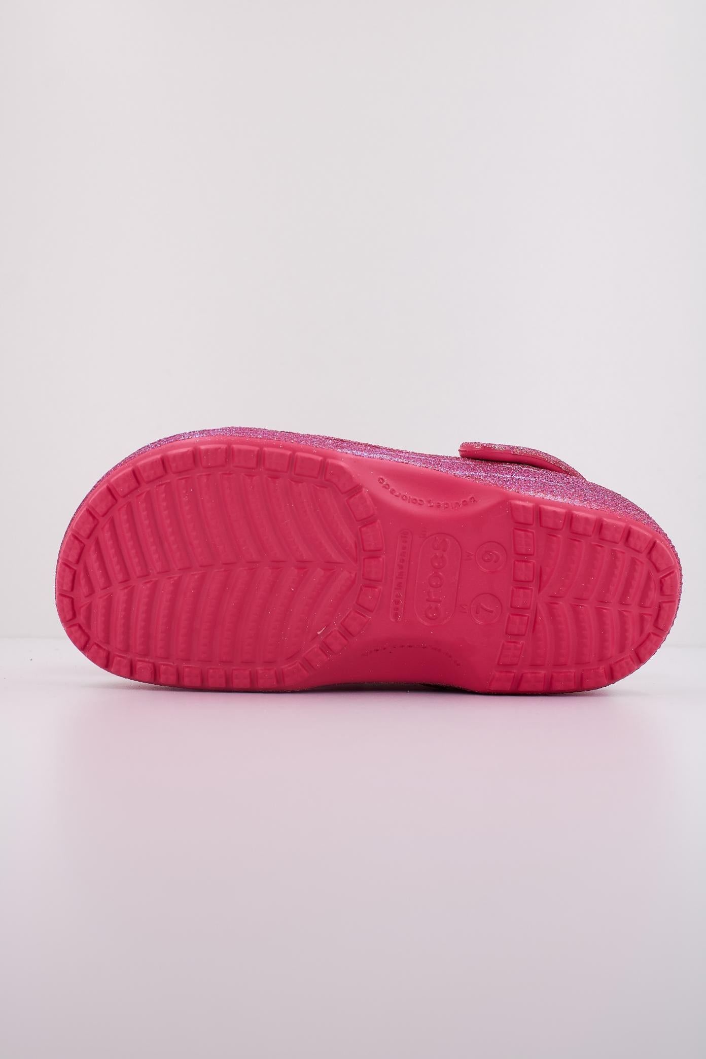 CROCS CLASSIC IRIDESCENT GLITTER en color ROSA (4)