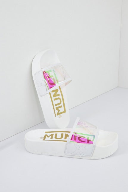 MUNICH LATFORM SLIDER IRIDESCENT en color BLANCO (1)