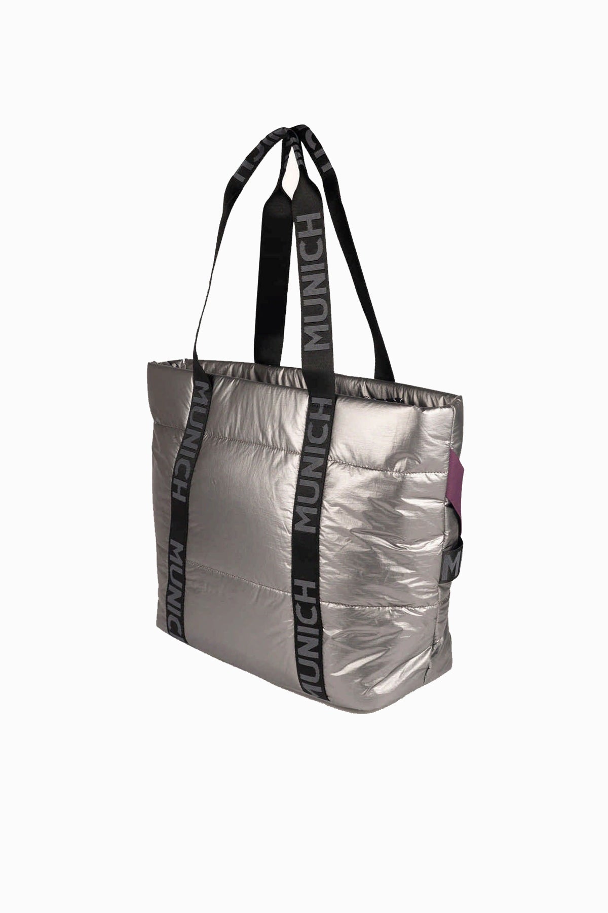 MUNICH M GLOSSY SHOPPER CHROME en color PLATA (2)