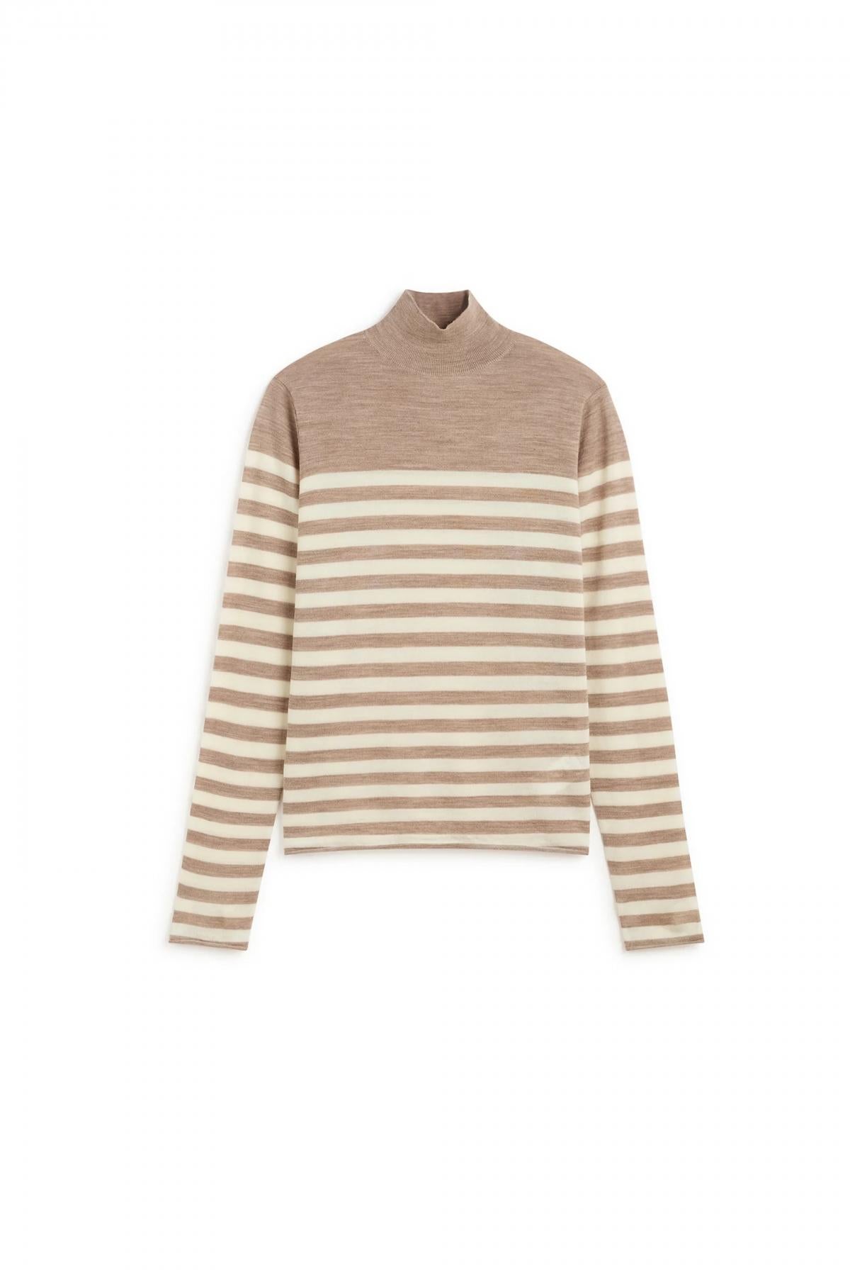 ECOALF FAYA STRIPES MCWGAKNFAYAS en color BEIS (2)