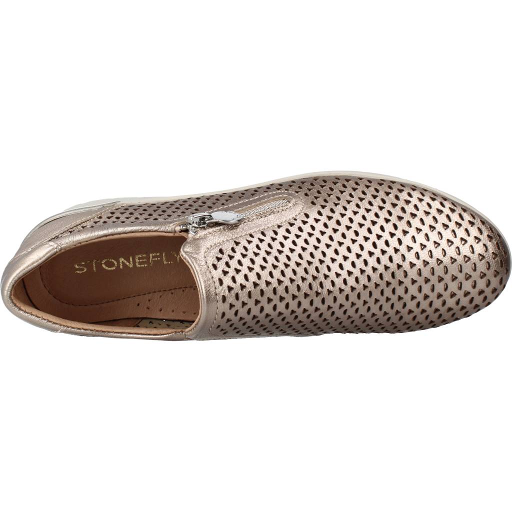 STONEFLY CREAM LAMINATED LTH en color ORO (7)
