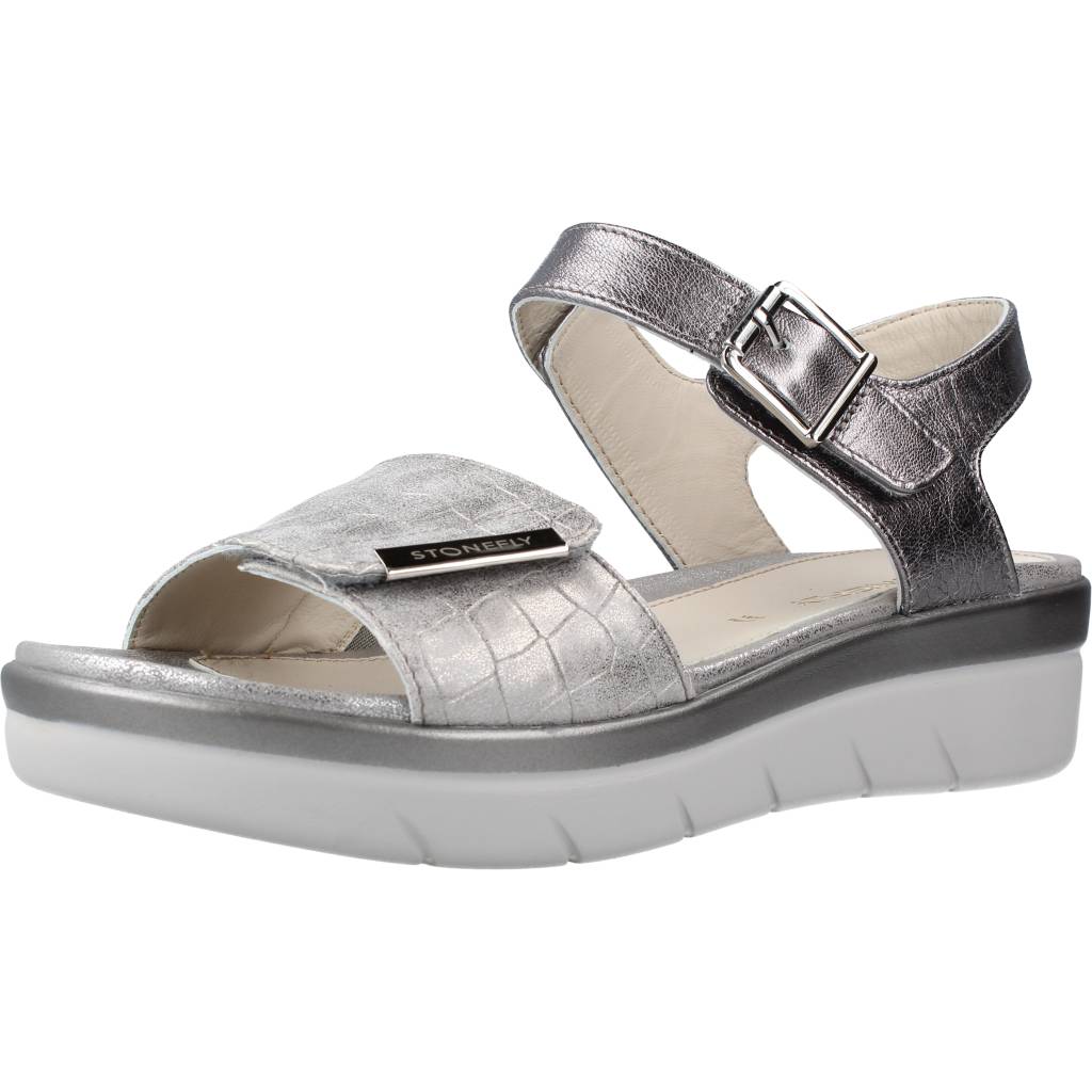 STONEFLY AQUA III LAMINATED LTH/TE en color PLATA (1)