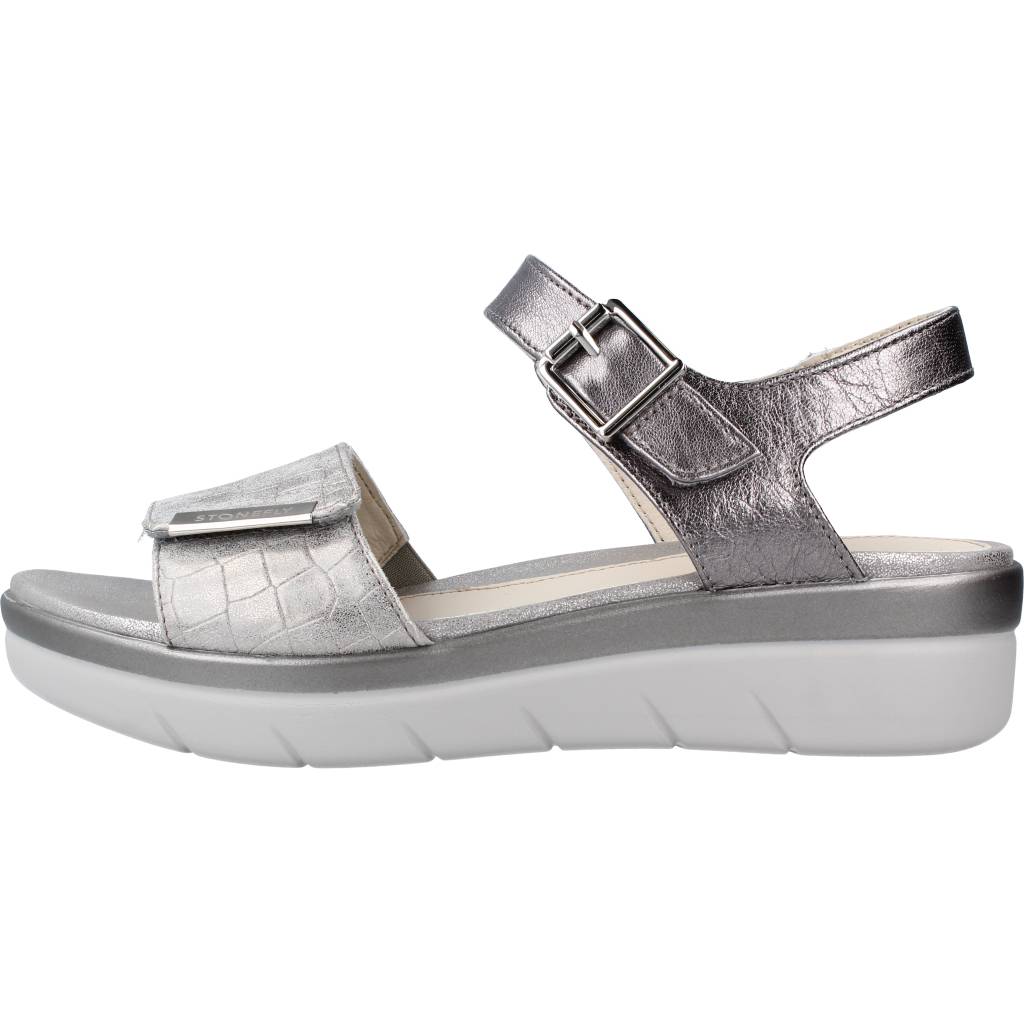 STONEFLY AQUA III LAMINATED LTH/TE en color PLATA (2)