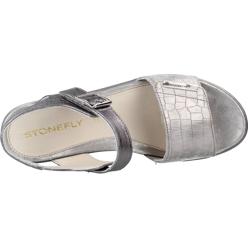 STONEFLY AQUA III LAMINATED LTH/TE en color PLATA (7)