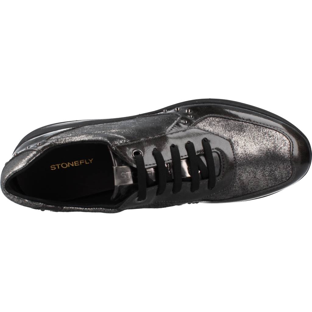 STONEFLY AURORA PATENT/GLITTER VEL en color PLATA (7)