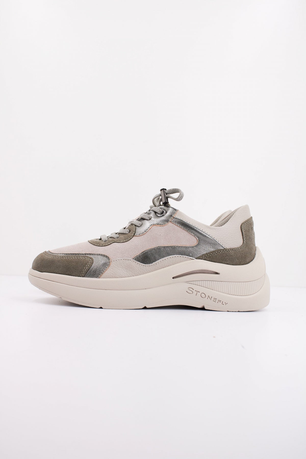 STONEFLY ROCHA VELOUR/EMBOSSED LAMINATED LTH en color GRIS (1)