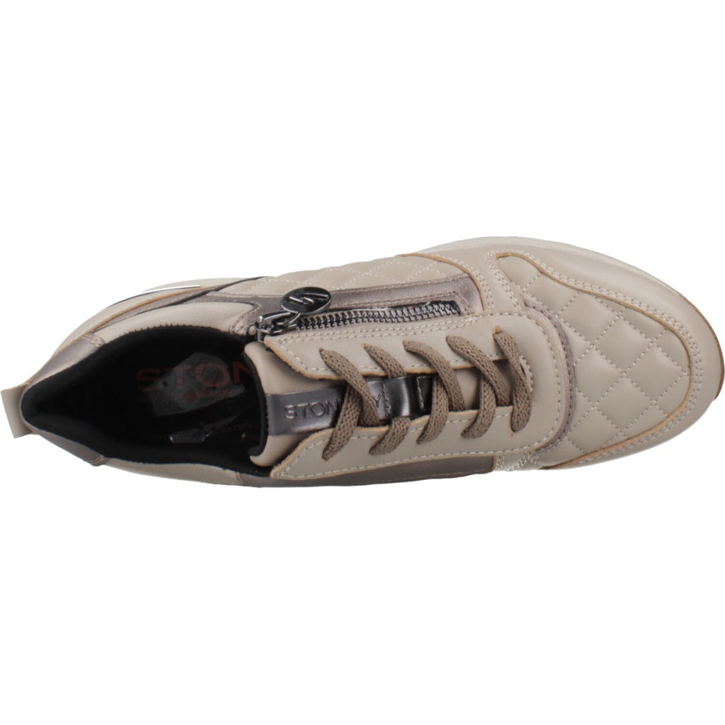 STONEFLY MINA ZIP NAP MATELASSE en color BEIS (7)