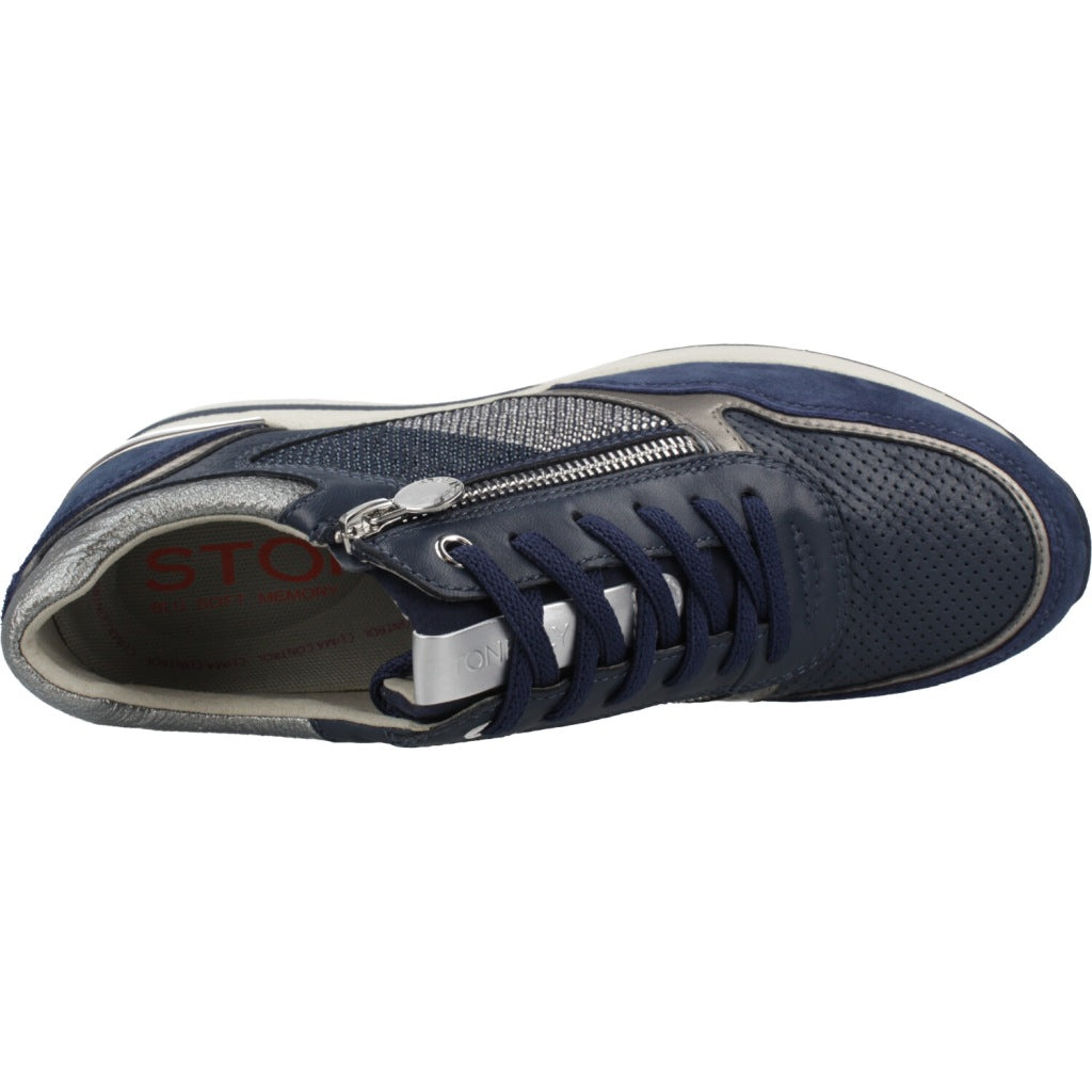 STONEFLY MINA GOAT SUEDE NAPPA LTH en color AZUL (7)