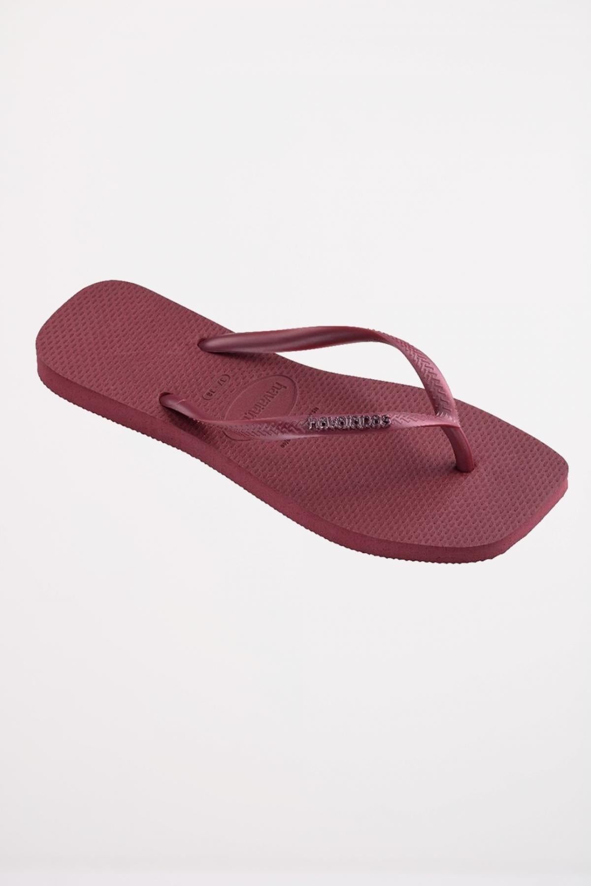 HAVAIANAS SQUARE LOGO METALLIC en color BURDEOS (4)