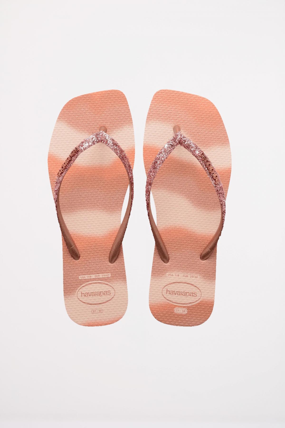 HAVAIANAS  SLIM SQUARE GLITTER en color ROSA  (1)