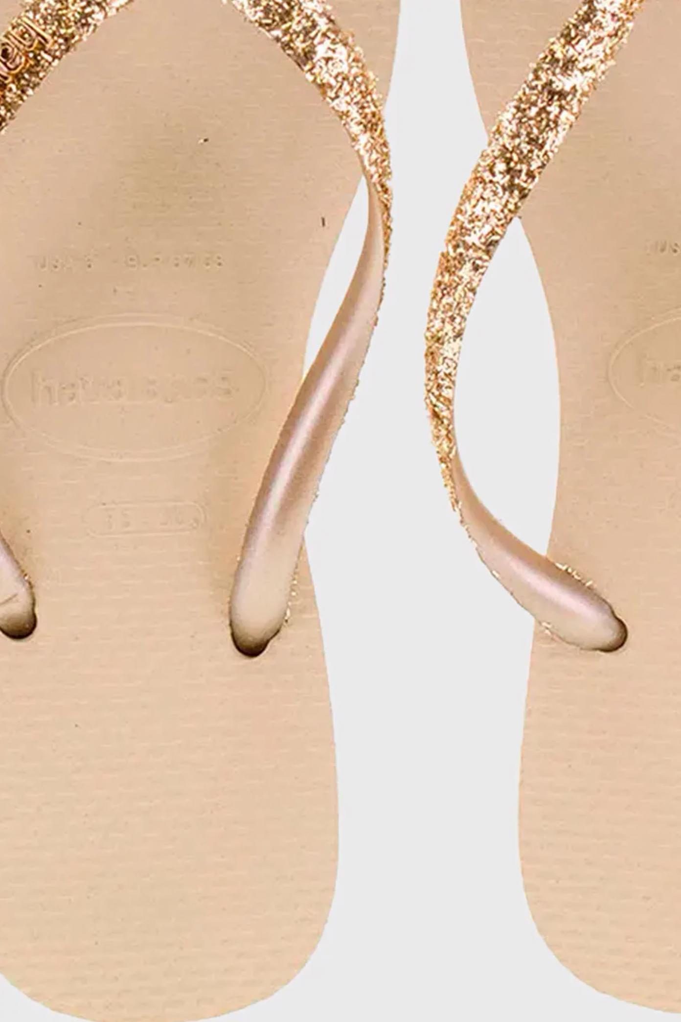HAVAIANAS SLIM SQUARE GLITTER en color ORO (2)