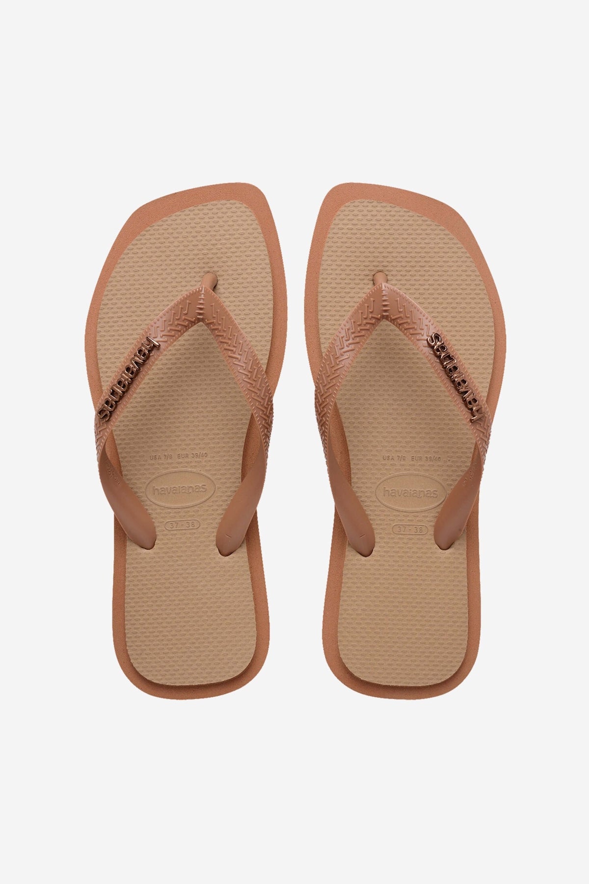 HAVAIANAS TOP SQUARE FUSION en color MARRON CLARO (1)