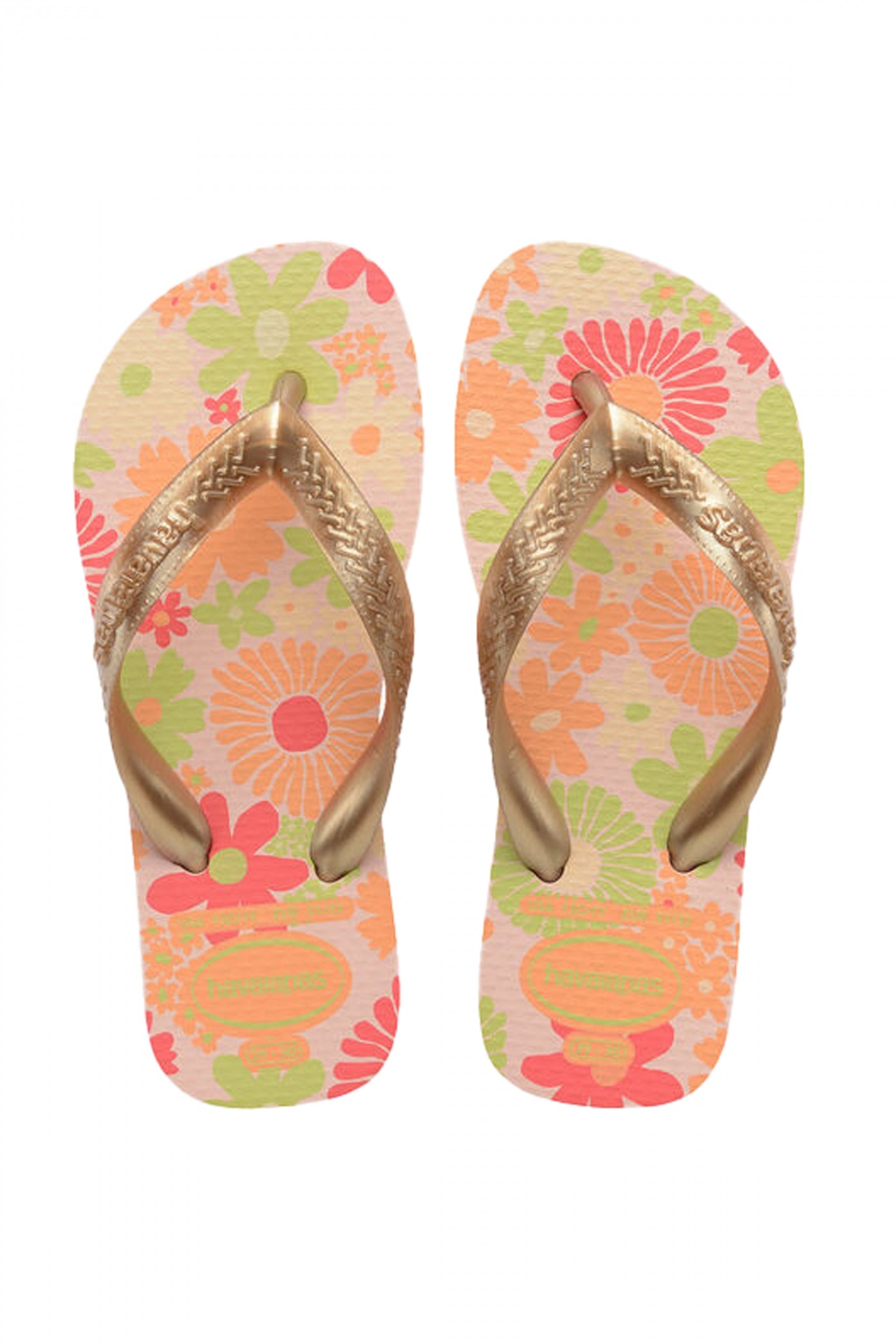 HAVAIANAS KIDS FLORES en color ORO (1)
