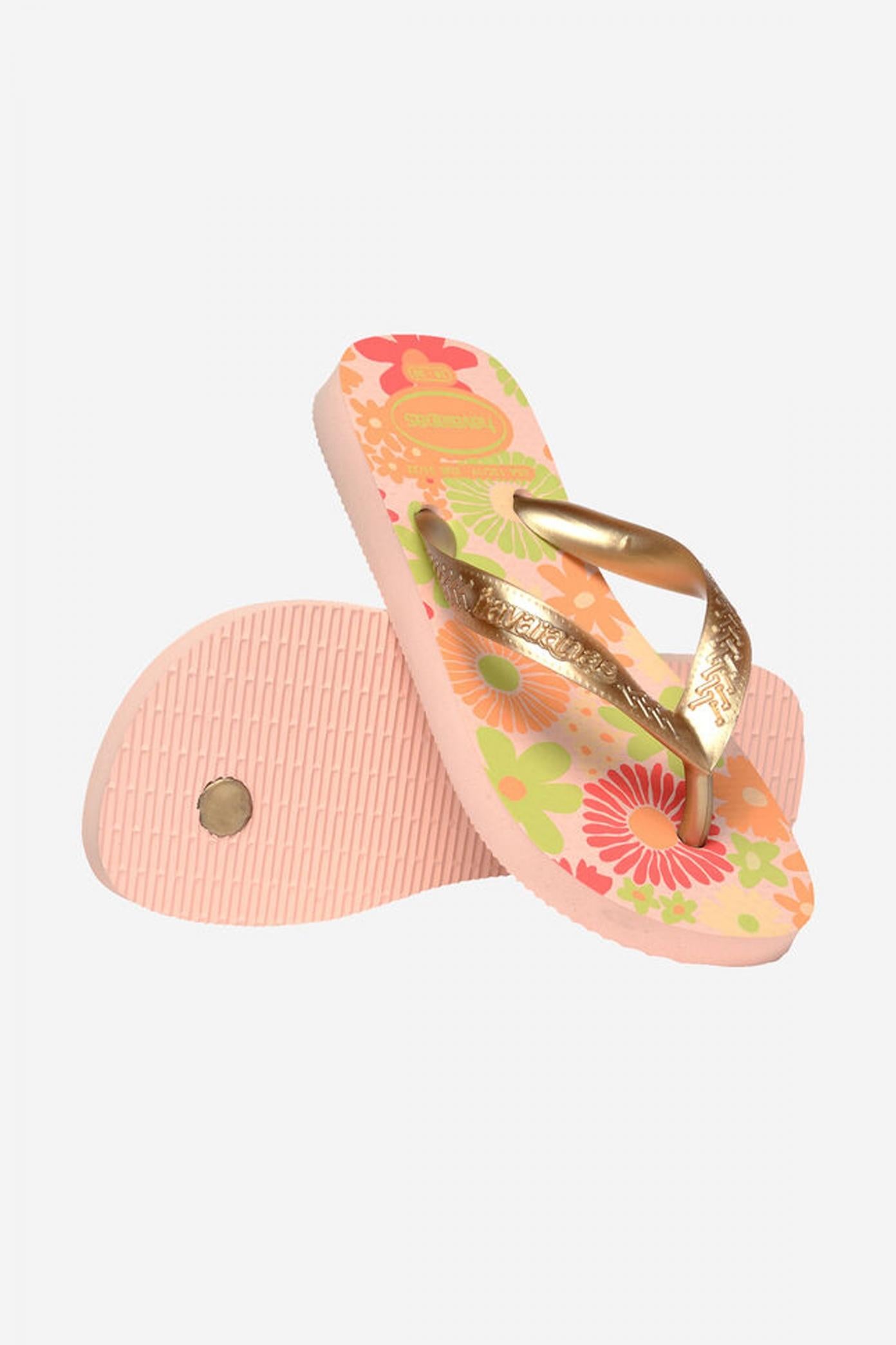 HAVAIANAS KIDS FLORES en color ORO (4)