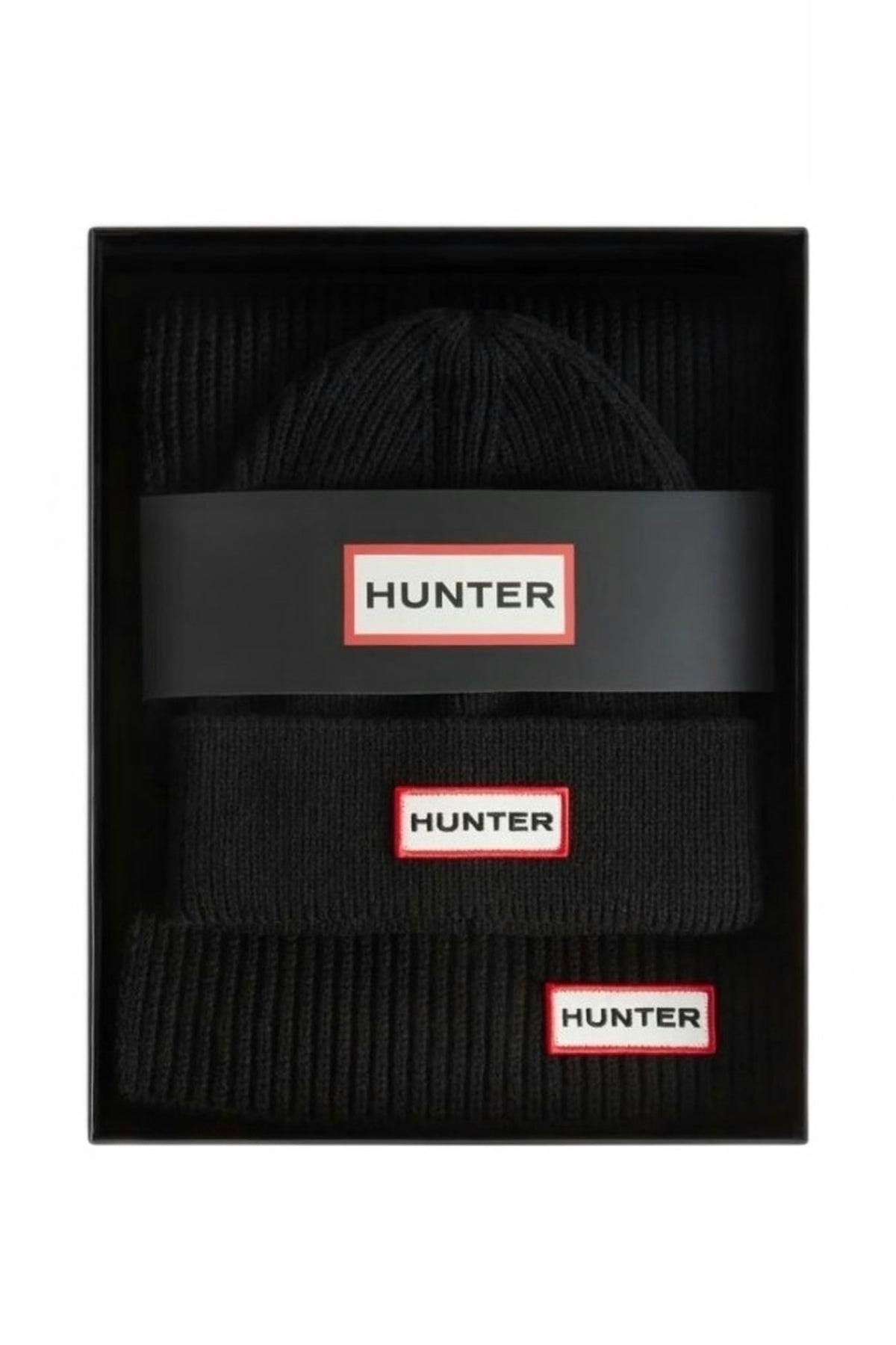 HUNTER BOX SET JURA BEANIE/SCARF en color NEGRO (1)