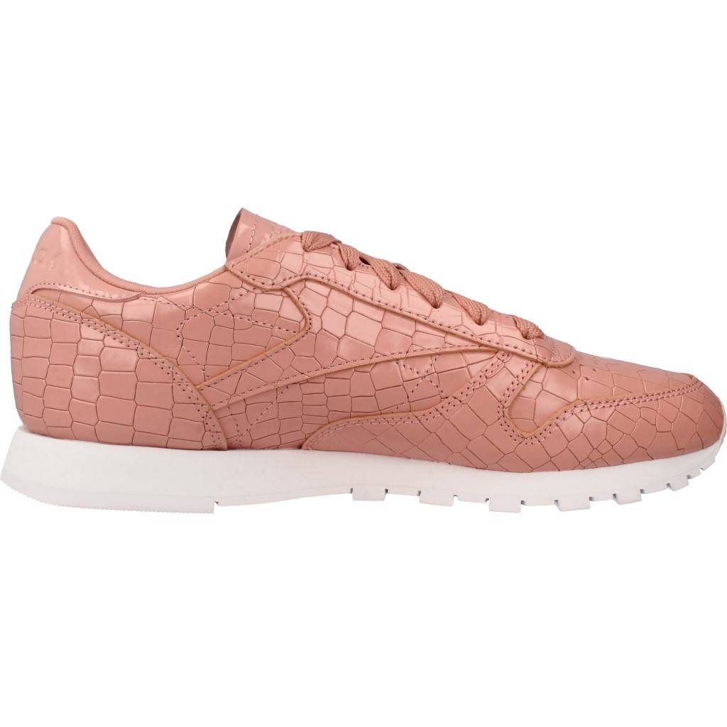 REEBOK CL LTHR CRACKLE en color ROSA (4)
