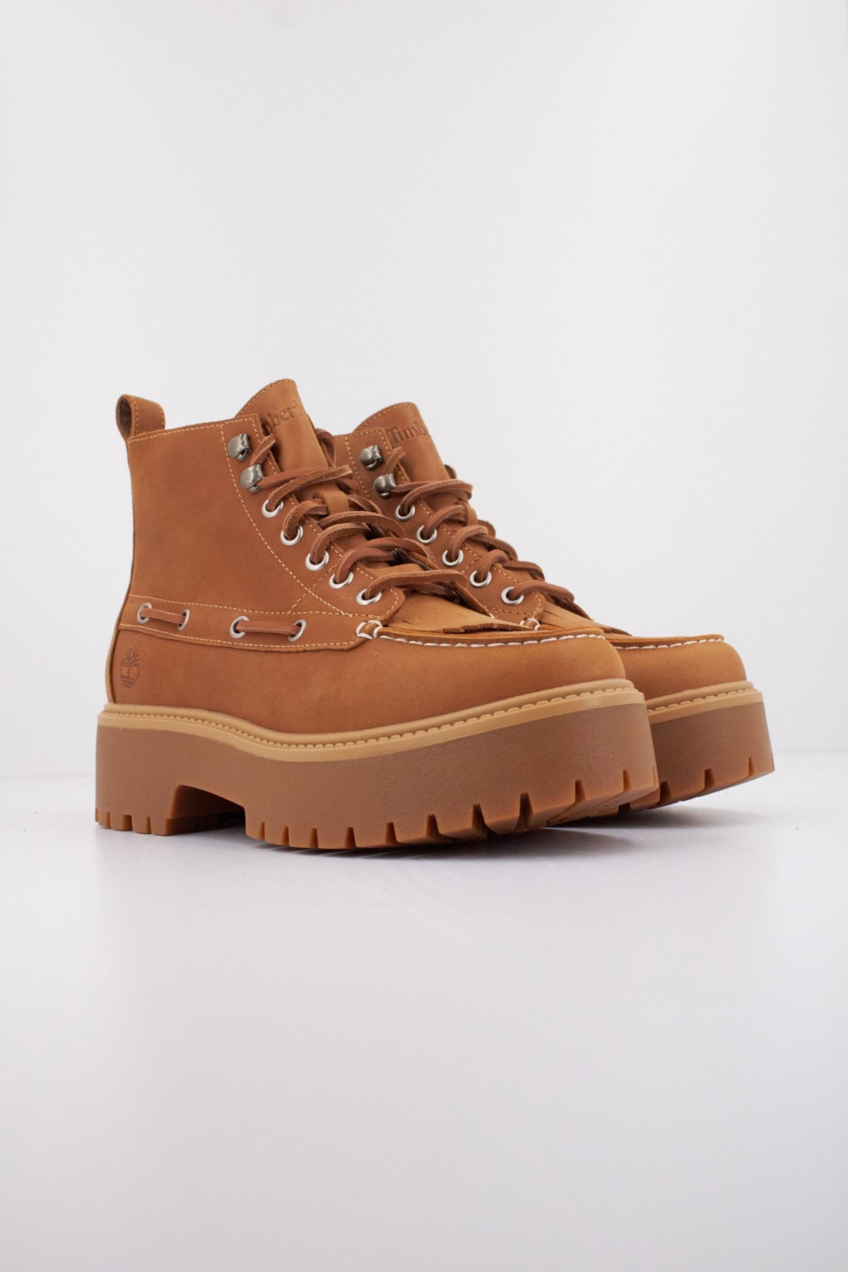 TIMBERLAND STONE STREET MID LACE en color MARRON CLARO (2)