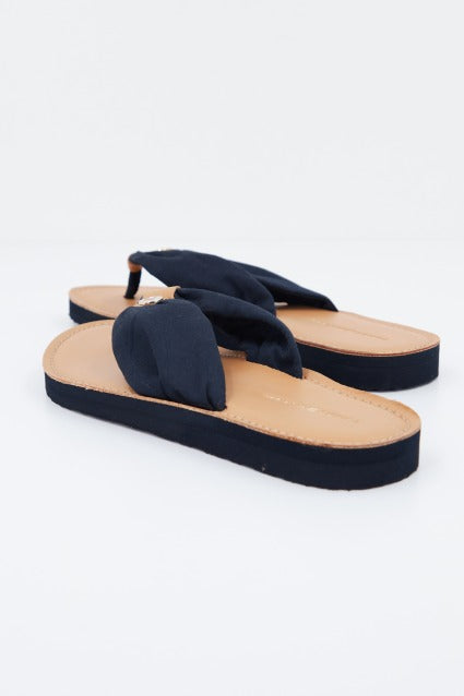 TOMMY HILFIGER LEATHER FOOTBED BEACH SA en color AZUL (3)