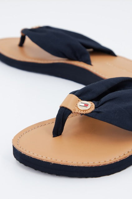 TOMMY HILFIGER LEATHER FOOTBED BEACH SA en color AZUL (4)