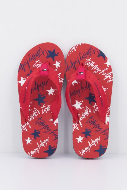 TOMMY HILFIGER STARS PRINT FLIP FLOP en color ROJO (1)