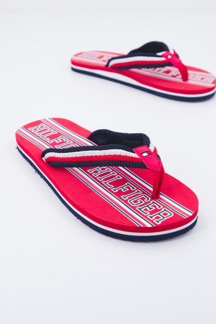 TOMMY HILFIGER LOGO PRINT FLIP FLOP en color ROJO (2)