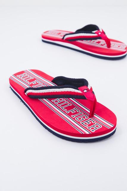 TOMMY HILFIGER LOGO PRINT FLIP FLOP en color ROJO (2)