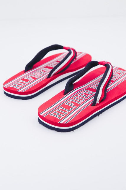 TOMMY HILFIGER LOGO PRINT FLIP FLOP en color ROJO (3)